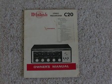 Vintage Original McIntosh C20 Manual. Average Condition.
