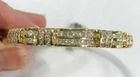 4.50ct Round Channel set Simulated Diamond Bangle Bracelet 14k Yellow Gold Over