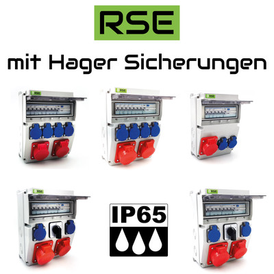 RSE BAUSTROMVERTEILER WANDVERTEILER KOMPLETT VERDRAHTET 32A 16A 230V MIT HAGE...