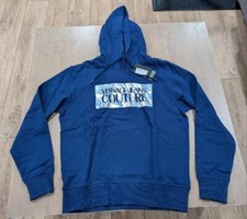  425 Mens Versace Jeans Couture Bonded Logo Pullover Hoodie Navy Large