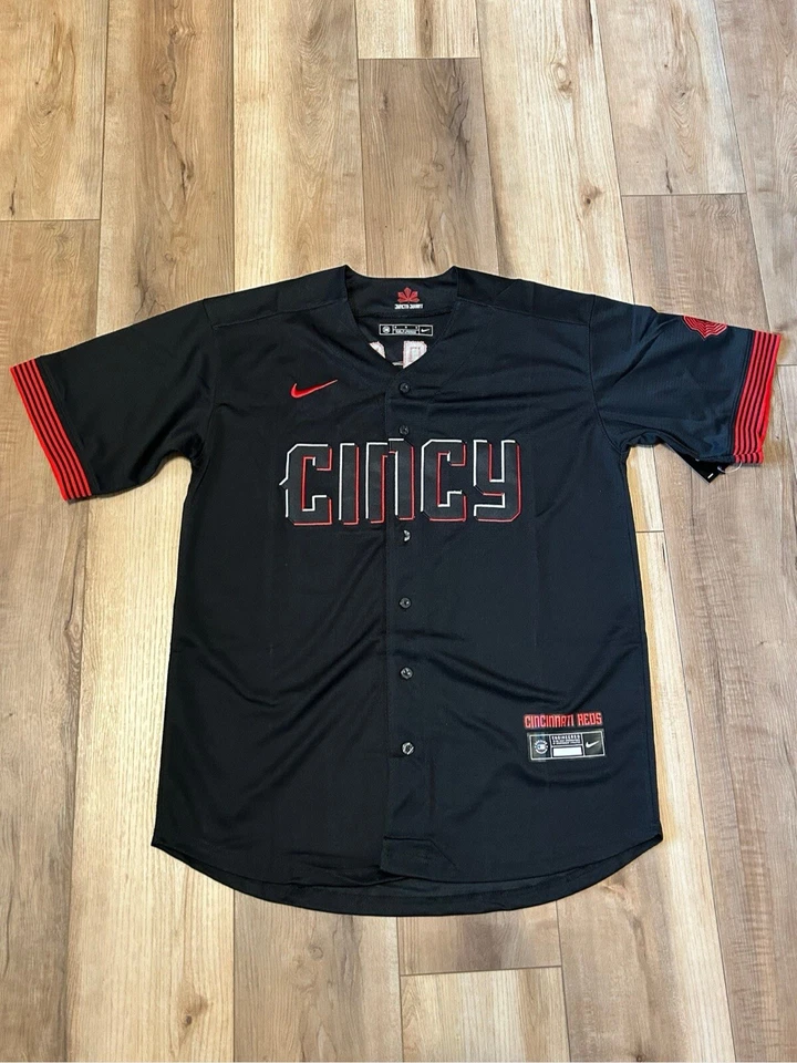 Elly De La Cruz #44 City Cincinnati Reds Black YOUTH MEDIUM Stitched Jersey - Image 2 of 2