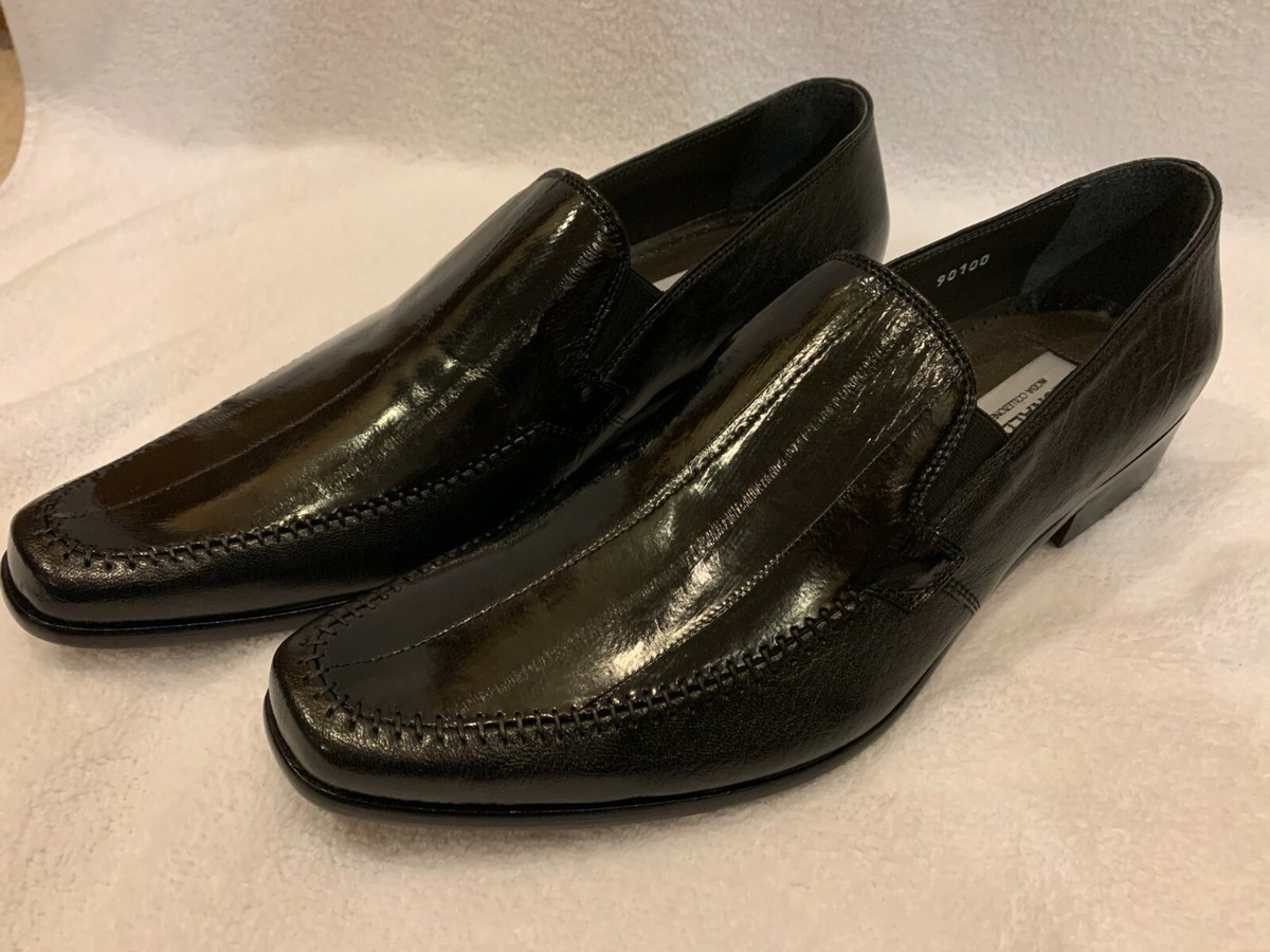 Ronaldo Fine Italian Black Eel Skin Slip On Shoes Made In  display picture 2