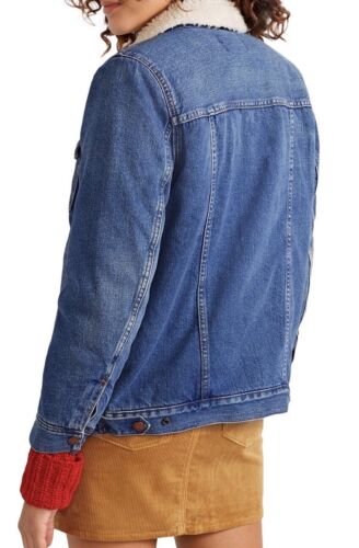 Chaqueta de Jean Madewell para Mujer Sherpa de Gran Tamaño Talla XL Azul Camionero Nueva con Etiquetas - Imagen 2 de 18