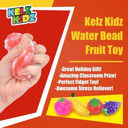 Kelz Kidz Fruit Toys Set Squishy Balls Kids Squeeze Stress Fidget Toy - 4 pack - Picture 4 of 6