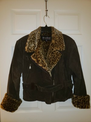 leather jacket leopard print lining