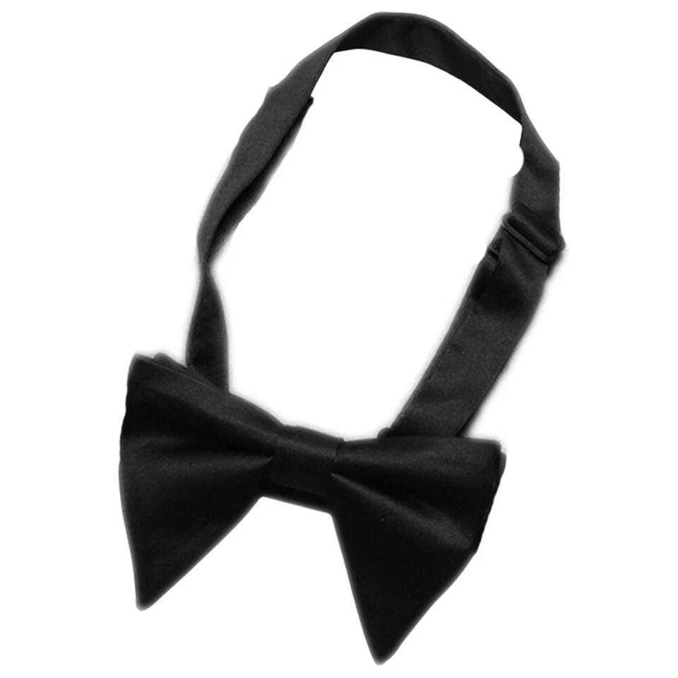 Para hombres Grande Ancho Lazo Cuello Corbata Boda Fiesta Novio Traje Esmoquin Camisa Pajarita Sólida Foto 2 de 2