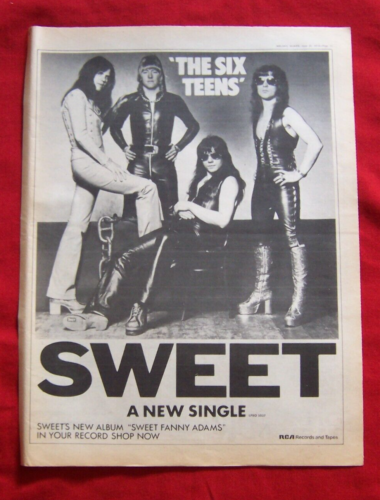 THE SWEET THE SIX TEENS SINGLE 1974 ORIGINAL VINTAGE PRESS POSTER ADVERT GLAM - Bild 1 von 4