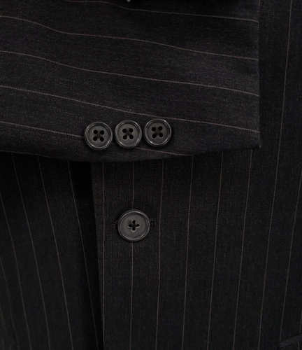 Jack Victor Vitale Suit Mens Size 40R Jacket Black Striped Pants 34x29 Two Piece - Picture 7 of 16