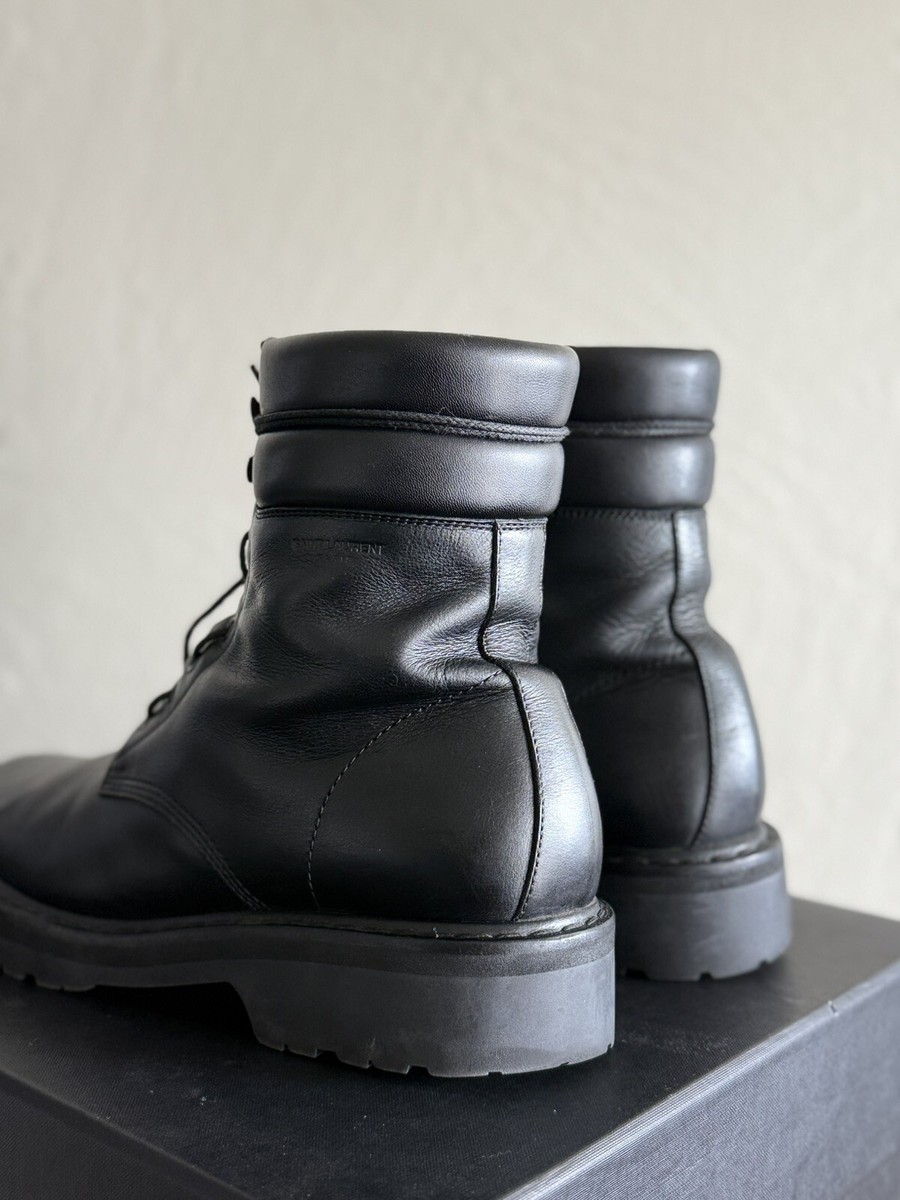 Saint Laurent Paris Trekker 25 Boots Army Combat Leather Hedi