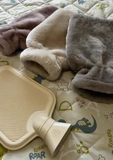 Luxury Sheepskin Hot Water Bottle Covers with PVC Bottle Home Comfort Accessory