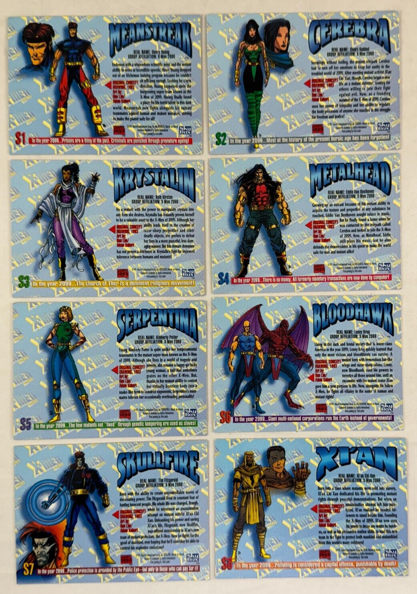 MARVEL MASTERPIECES 1993 (Skybox) Complete X-MEN 2099 DYNA-ETCH