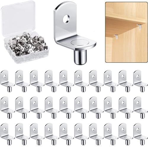 5mm Shelf Support Peg,Support Cabinet Shelf Pins,Shelf Bracket Pegs 30 Silver - Bild 1 von 7