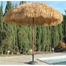 Tiki Thatched Hula Beach Umbrella 8' Feet Wide Sun Shade Market Business Patio