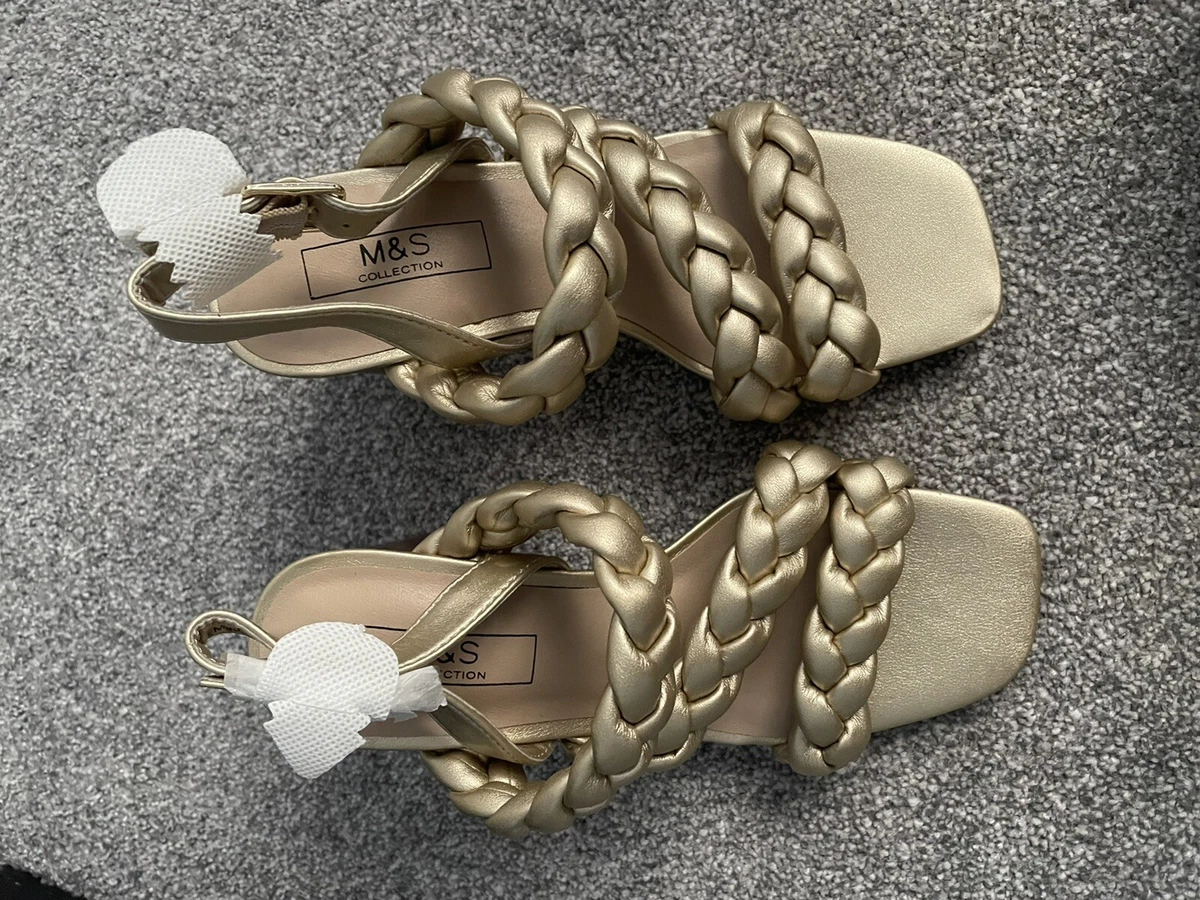 Marks and spencer gold sandals sale