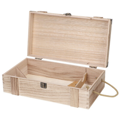 Retro Vintage Portable Wooden 2 Bottles Red Wine Gift Storage Box
