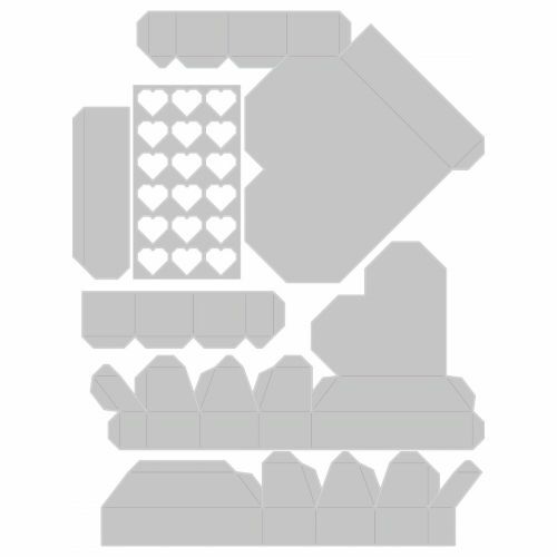 FUSTELLA THINLITS SIZZIX "SCATOLA CUORE GEOMETRICO" 665827 STAMPA BIG SHOT PLUS - Foto 2 di 8