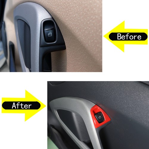 Interruptor de elevación de ventana roja ABS marco adorno decorativo para Bnez Smart Fortwo 10-2014 - Imagen 9 de 11