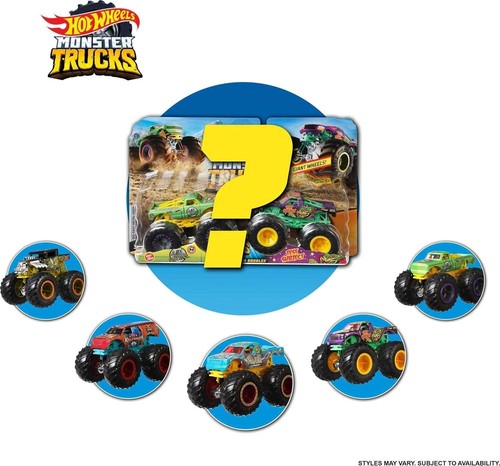 Monster Trucks 2-Pack, Demolition Doubles Set of 2 Toy Vehicles in 1:64 Scale - Picture 3 of 6