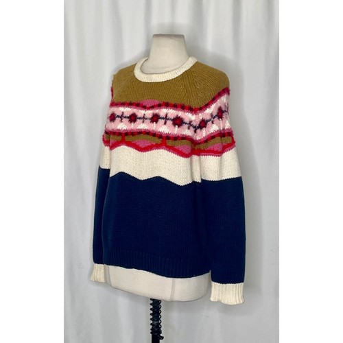 Anthropologie FIELD FLOWER Camellia Fairisle Sweater Pullover Fair Isle X-Small - Picture 6 of 14