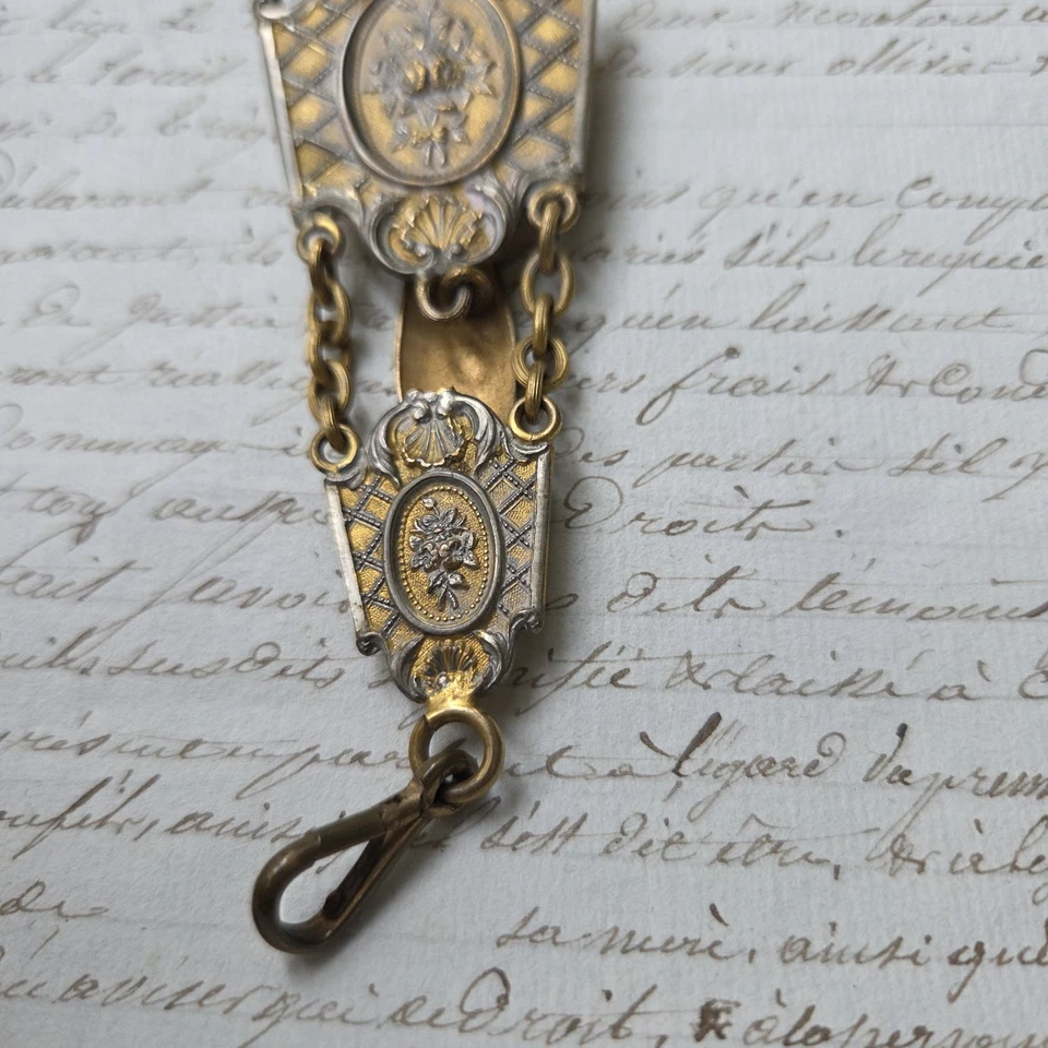 CHATELAINE Ancienne Napoléon III en Laiton XIXè Porte Montre - Photo 4/4