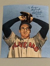 Bob Feller Autograph, MLB, Baseball Hall Of Fame, Pitcher, Cleveland Indians 
