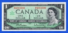 Canada $1 1967 BC-45b-i / P-84b QE II Light Cric Note (EF to AU)  G/P 4311592