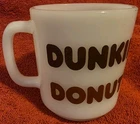 Vintage 1970's DUNKIN' DONUTS Glasbake Milk Glass MUG