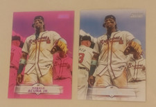 2025 Stadium Club  RONALD ACUNA JR.  PINK SP  Parallel & Base lot (2) #4  BRAVES