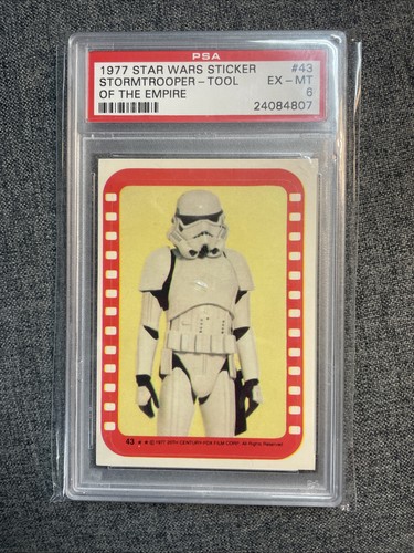 1977 Topps Star Wars Stickers #43 Stormtrooper -- tool of the Empire — PSA 6