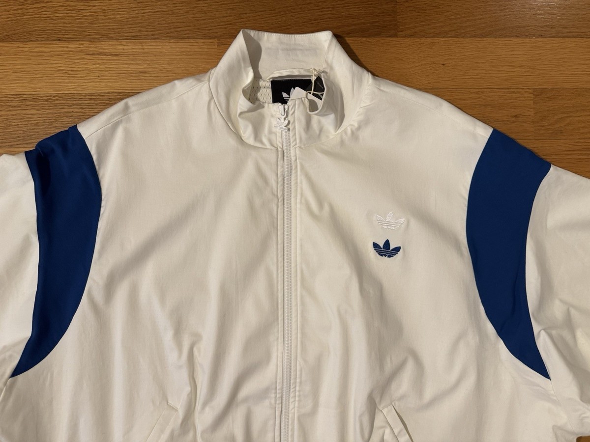 New M Adidas Willy Chavarria Poplin Off White Blue Track Jacket