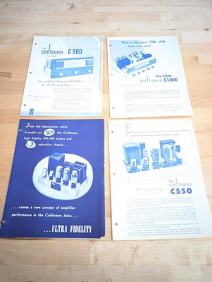 #ad #ad Vtg 1950s 60s Craftsman Tube Amplifier Lot HiFi Audio Brochure Data Spec Sheets $19.99