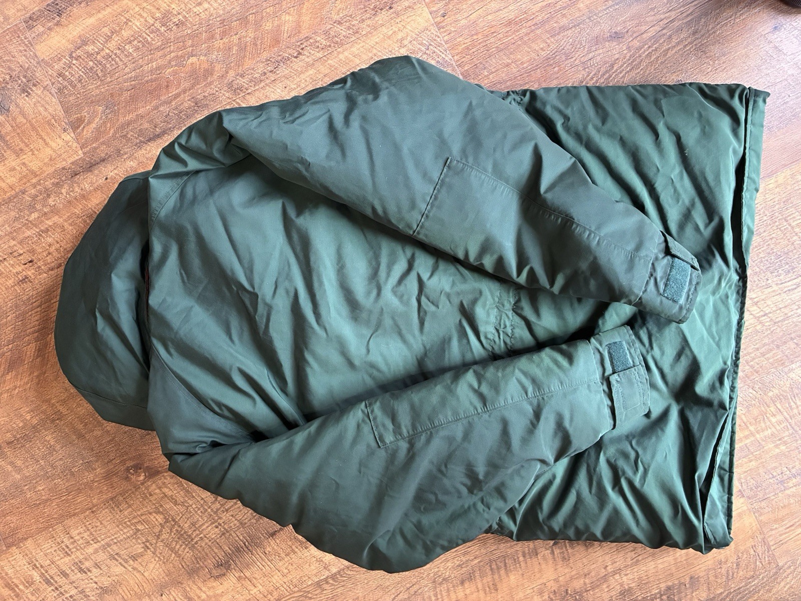 Vintage 80s Woolrich Men's Long Green Puffer Coat Medium Flannel Lined USA Warm image 6