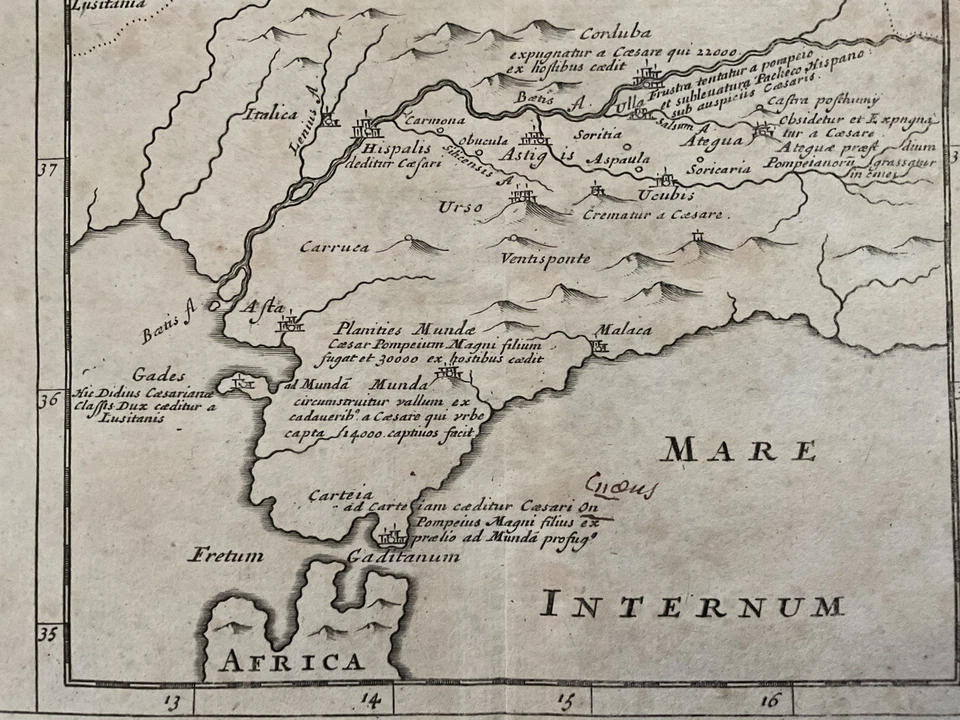 1728 MUITO RARO Mapa Herman Moll, Genuíno, cartografia, HISPANIA ESPANHA - Imagem 3 de 3