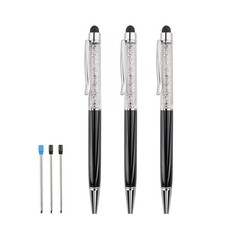 Bling Ballpoint Pens Crystal Diamond Pen Capacitive Touch Screen Stylus black
