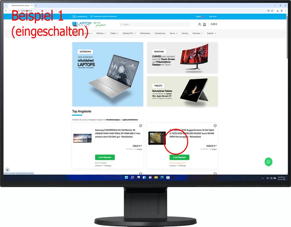 Eizo FlexScan EV2456-BK 24,1 Zoll Monitor IPS WUXGA 1920x1200 Displaykratzer - Bild 3 von 3