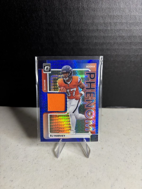 2025 Panini Donruss Optic - Rookie Phenoms RJ Harvey #RPBH-RHY Blue Hyper Prizm 