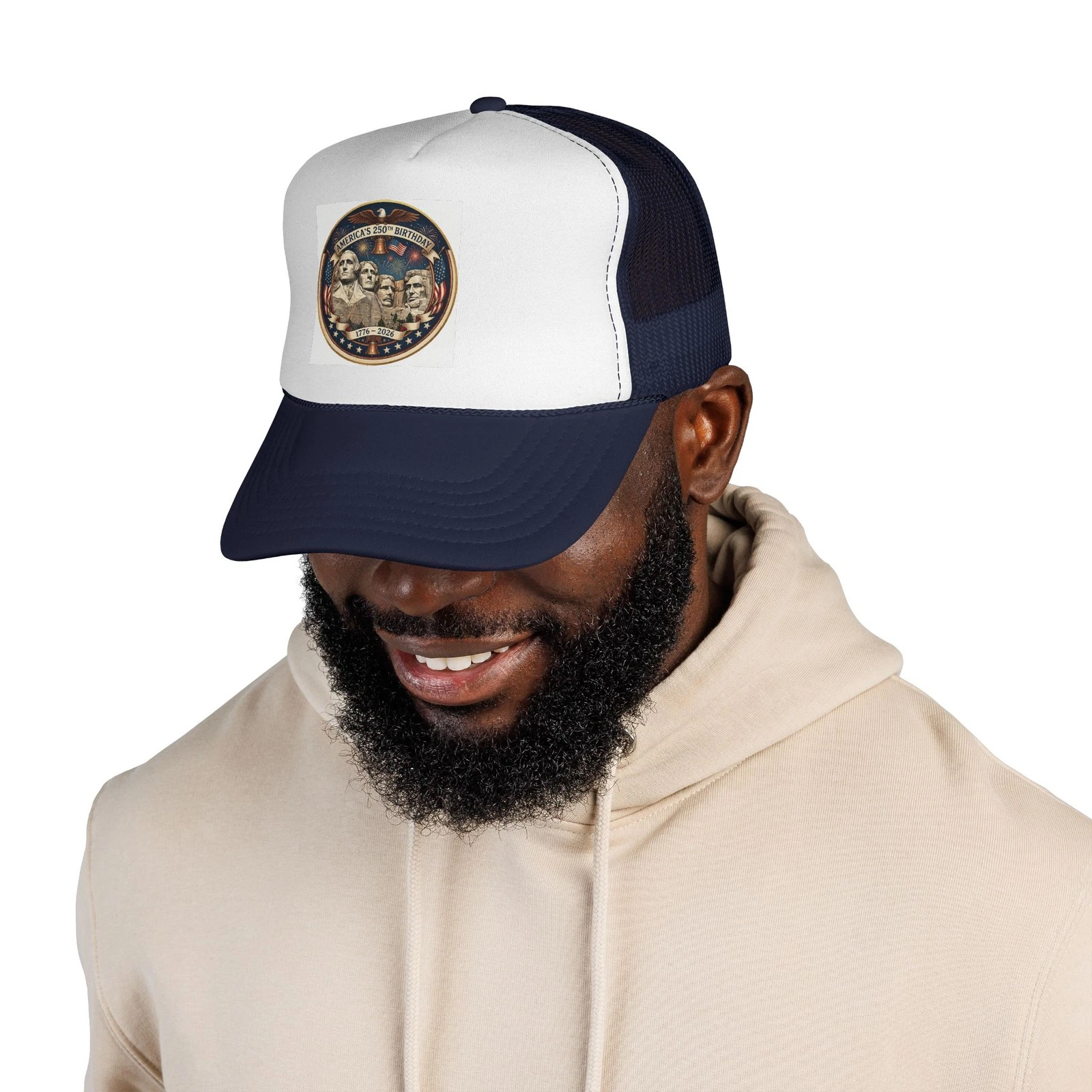 Happy 250th Birthday America From Mt Rushmore Trucker Hat