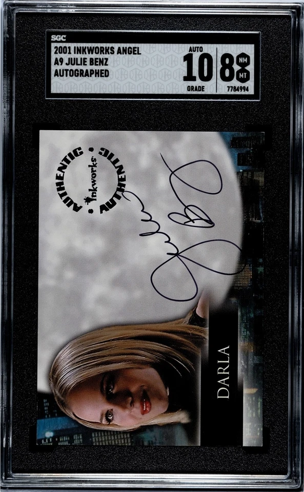 2001 Inkworks Angel Season 2 A9 Julie Benz As Darla Buffy SGC 8 Auto Grade 10 - Image 2 of 3