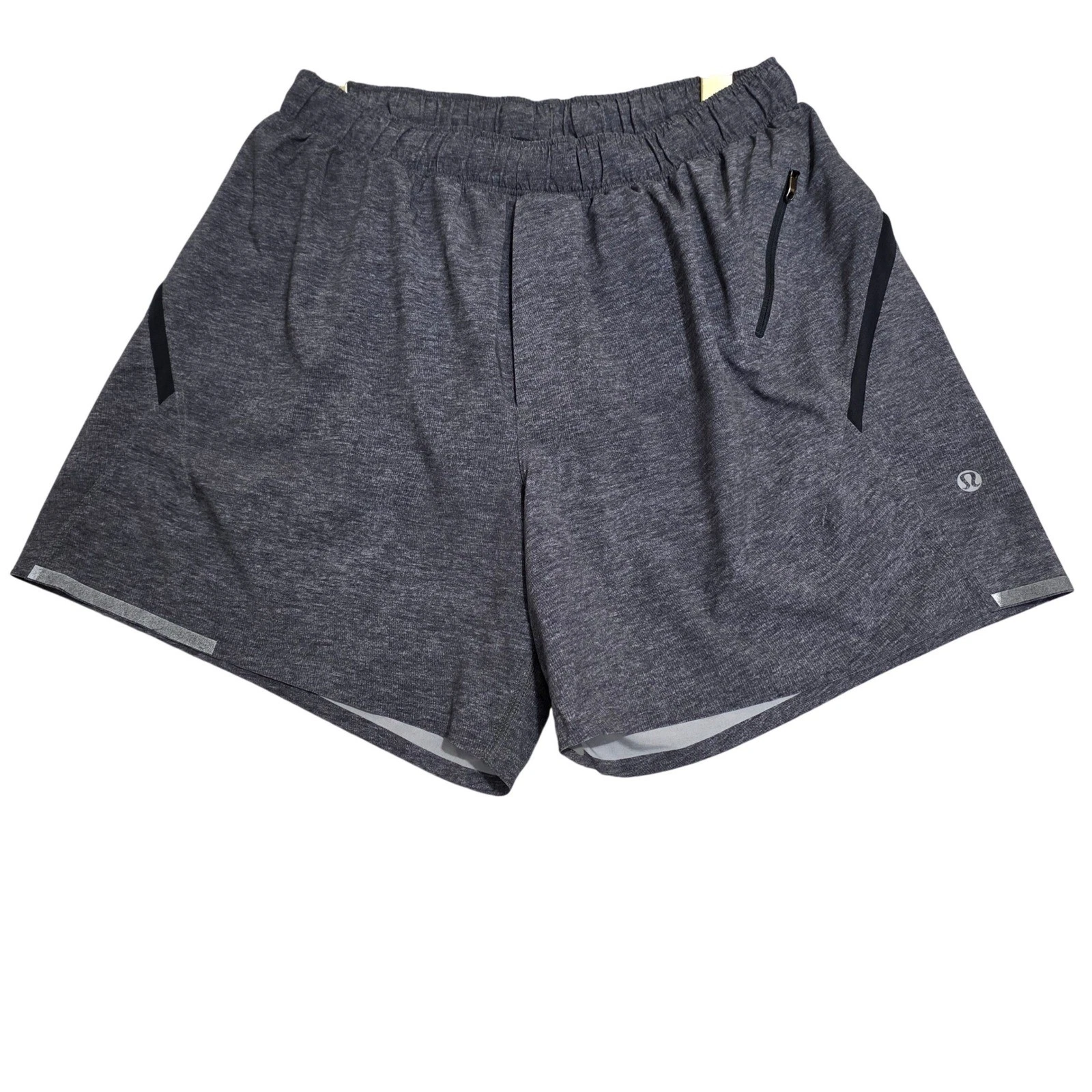 Lululemon Mens Surge Lined Running Shorts Heathered Grey M Athletic Gym Workout