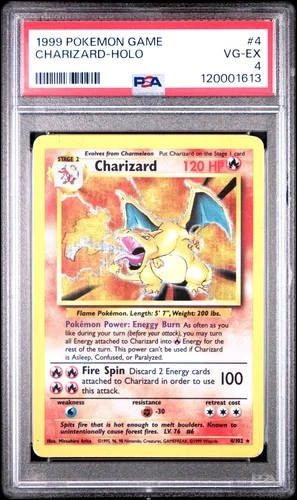 1999 POKEMON GAME #4 CHARIZARD-HOLO PSA 4