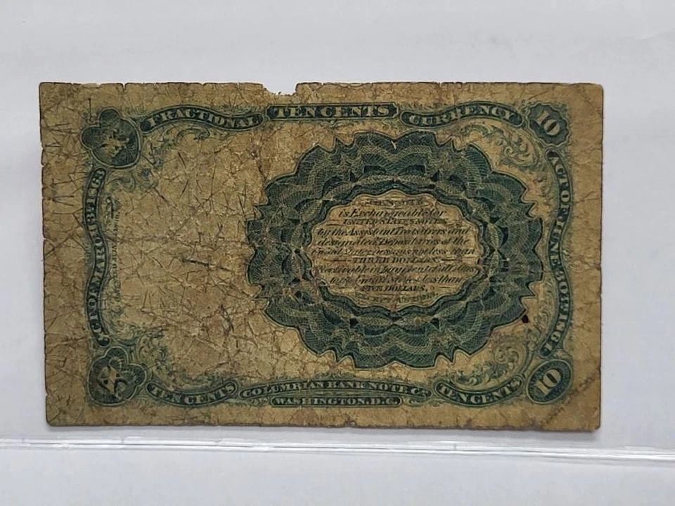 Ten Cent FRACTIONAL Currency Note CHEAP !!  New Holder - Image 2 of 4