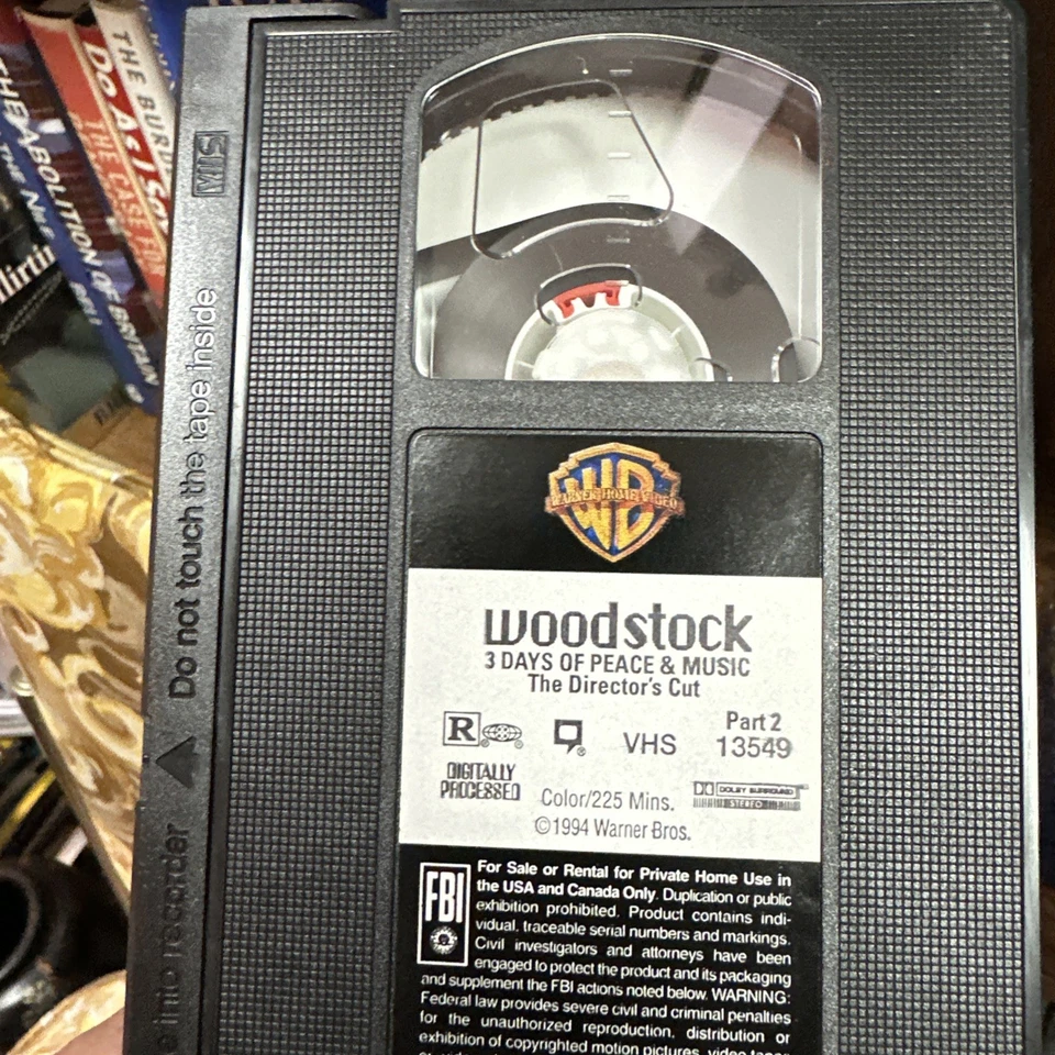 Woodstock 3 Days Of Peace & Music VHS The Directors Cut Over 30 extra minutes  - Image 3 of 3
