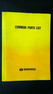 Daewoo Common Parts List Equipment Manual - Original Yellow Cover