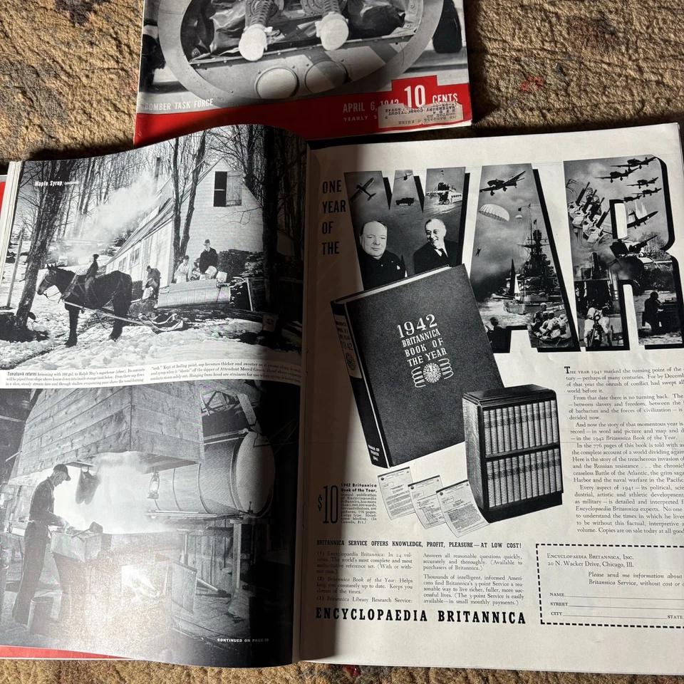 Life Magazine Vintage April 1942 Lot of 3 Issues 1940’s WWII-Era Ads 6 13 27 - Image 3 of 4