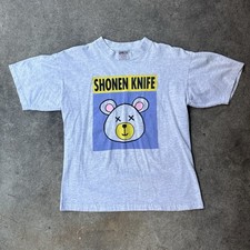 RARE Vintage 90s Shonen Knife Japanese Band Shirt Size Tagged L