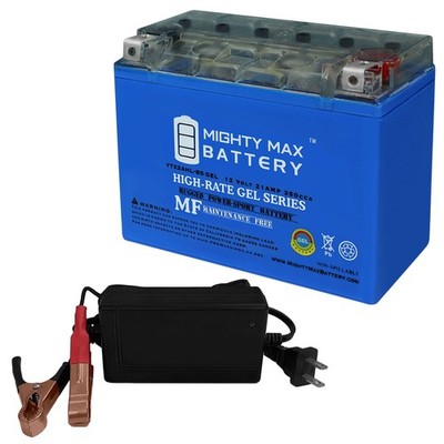 Mighty Max YTX24HL-BSGEL Replacement Battery for ATX24HL + 12V 4Amp Charger