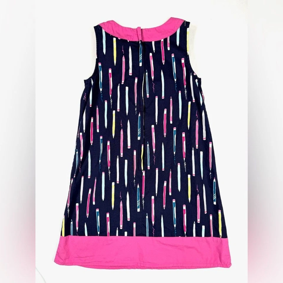 GYMBOREE Niñas’ Azul Marino y Rosa Bloque de Color Estampado a Lápiz Vestido de Cambio Escuela Talla 8 Foto 2 de 4
