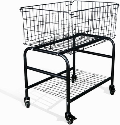 Hennze Rolling Laundry Basket on Wheels - Large Capacity Black Hamper Cart