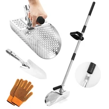 Long Handle Sand Scoop Metal Detecting Shovel Adjustable Stainless Steel Beach