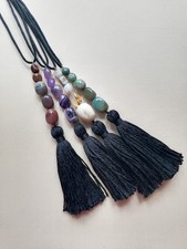 Natural Ural Stone Tassel Necklace Boho Jaspe...